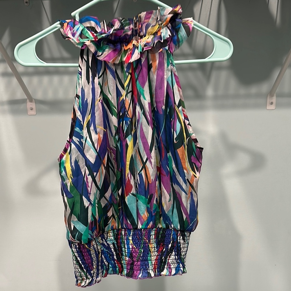 River Island Multicolor Sleeveless Ruffle Top